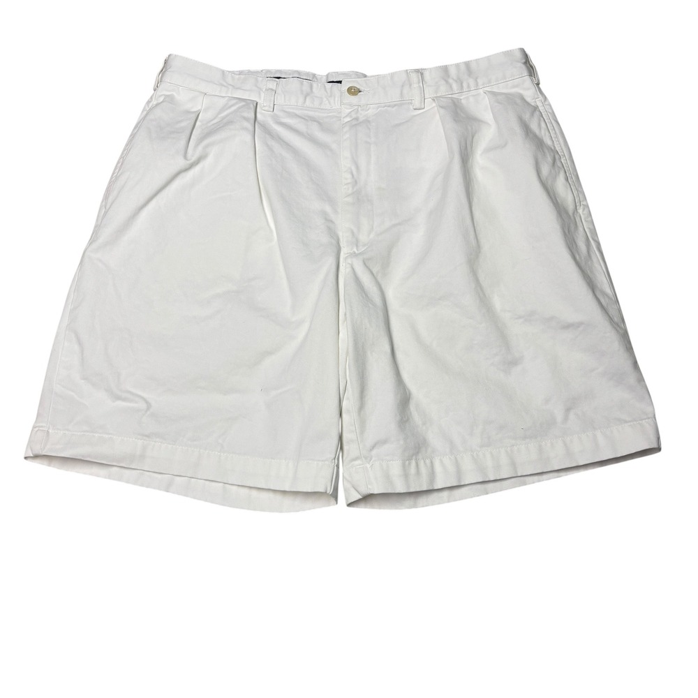 Polo Ralph Lauren Tyler Chino Shorts Mens 38X9 White Pleated Cotton 5819862BRG